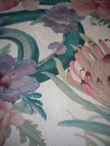 Forbidden Bloom Faux Suede Fabric Wallpaper